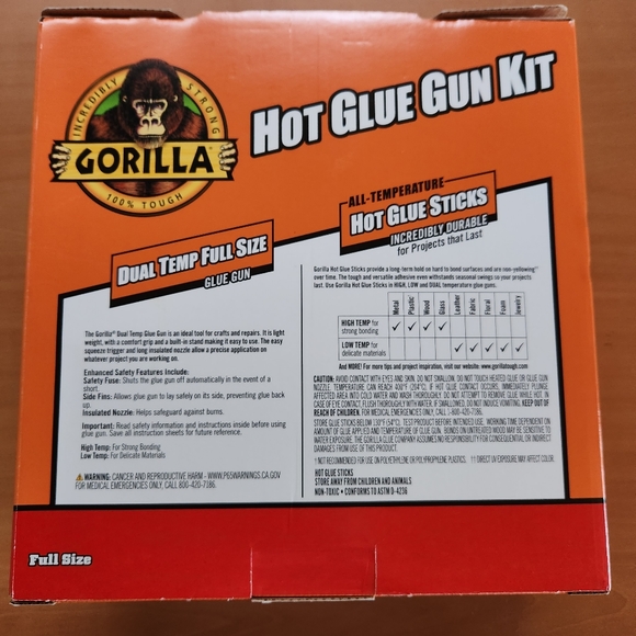 Gorilla Other New Gorilla Dual Temp Full Size Hot Glue Gun Kit W 3